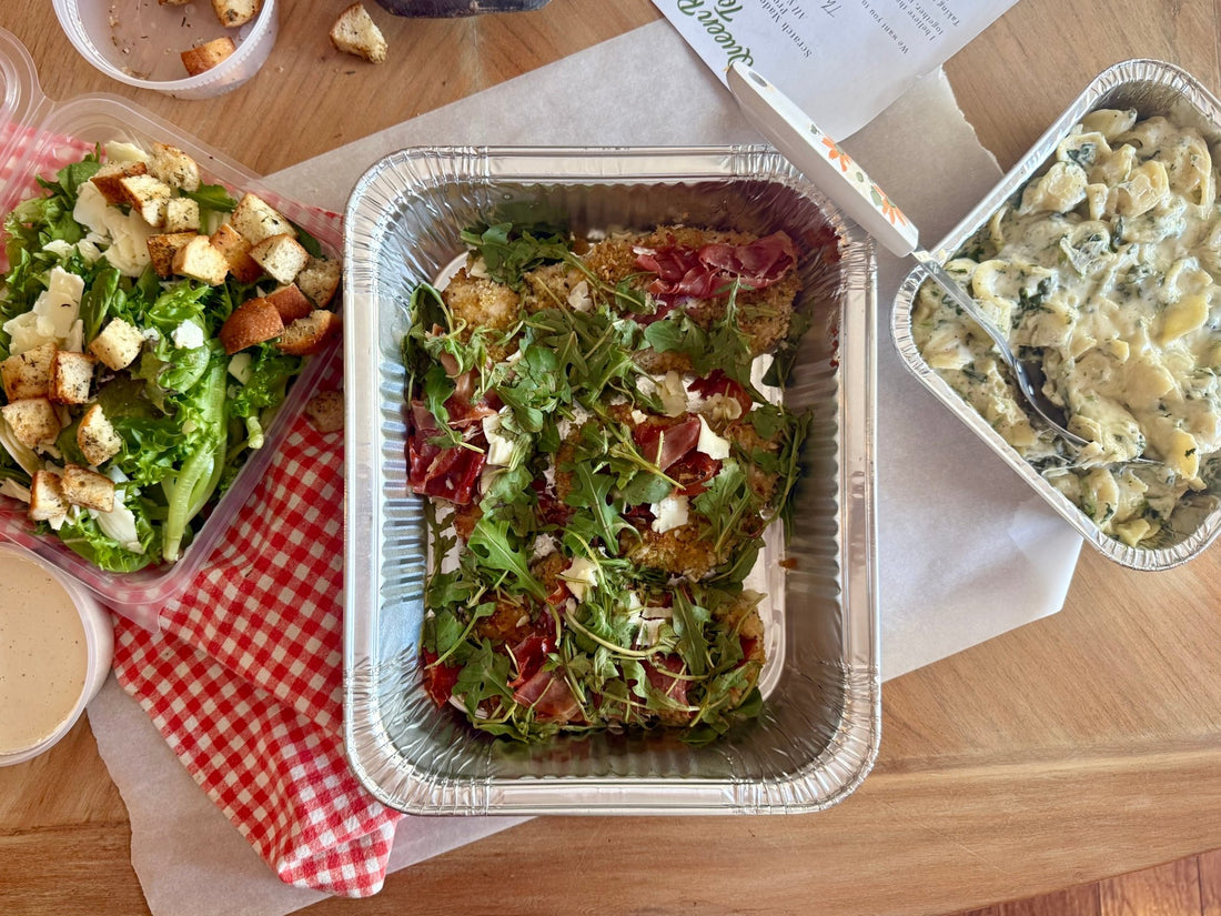 Dinner 9/16/2026 - Prosciutto Chicken, Creamy Orecchiette & Caesar Salad - Queen Ro To Go