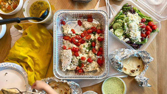 Week of 1/11/26 - Mediterranean Chicken with Warm Flat Bread, Lemon Orzo Soup and Greek Salad - Queen Ro To Go