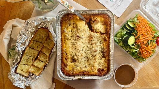 Week of 1/18/26 - Lasagna Bolognese with Garlic Bread and Fresh Garden Salad - Queen Ro To Go