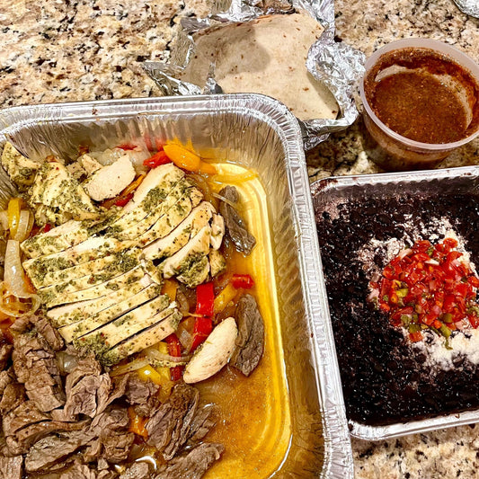 Week of 7/8/24 - Steak & Chicken Fajitas With All the Fixings! - Queen Ro To Go