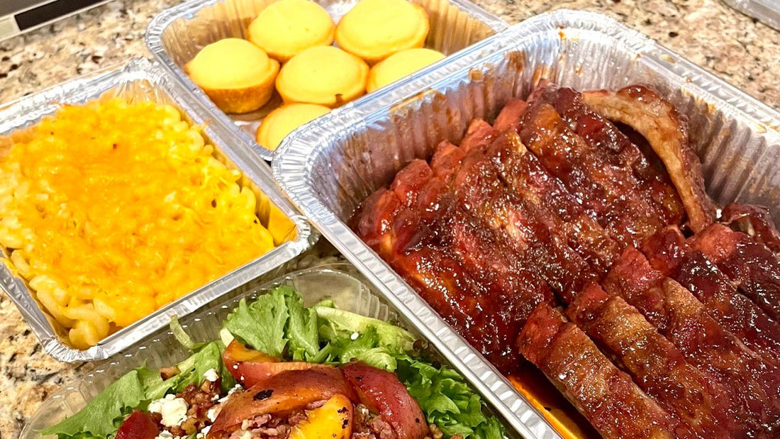 Week of 8/5/24 - Brown Sugar Baby Back Ribs with Grilled Peach Salad and more! - Queen Ro To Go