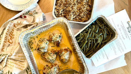 Week of 9/21/25 - Louisiana-Style Blackened Chicken with a Cajun Cream Sauce with Dirty Rice and Garlic Green Beans - Queen Ro To Go