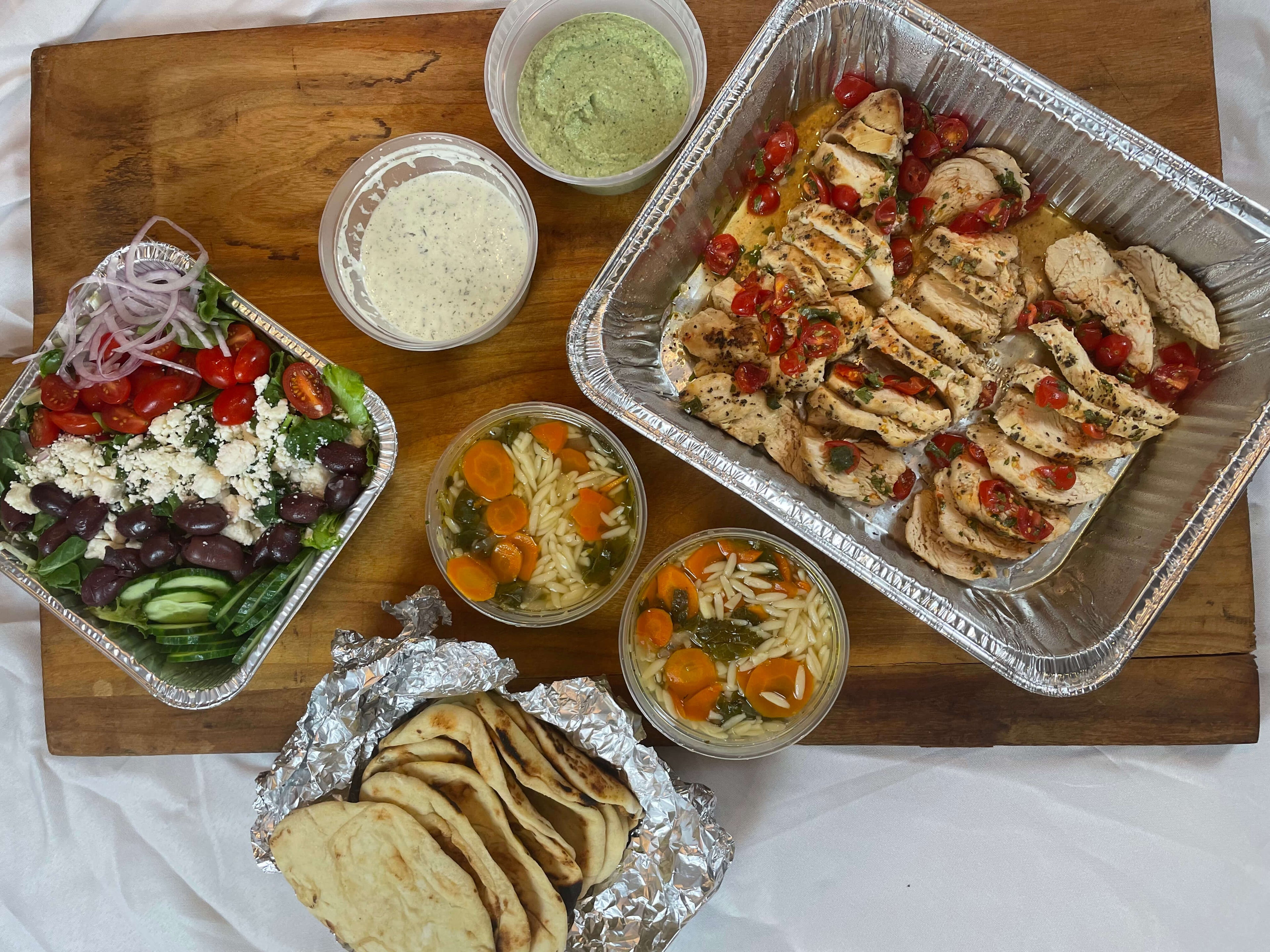 Mediterranean Chicken with Greek Salad Family Style Dinner